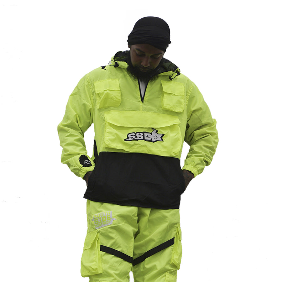 Neon Green Windbreaker Set (Unisex)